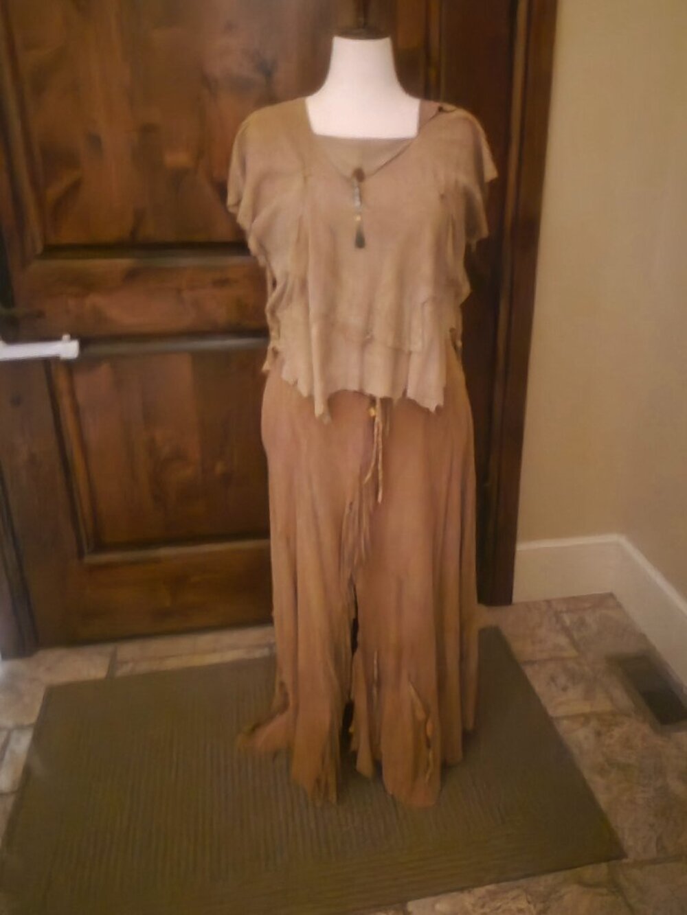 Faux Suede Top and Wrap Skirt